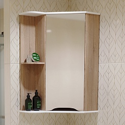 Mixline Мебель для ванной Корнер 67.5 L угловая белая/дуб – фотография-7