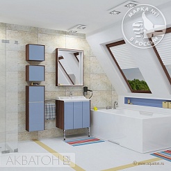 Акватон Мебель для ванной "Фабиа 65" голубой/ясень – фотография-8