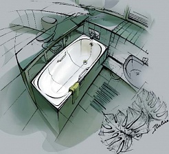 White Wave Стальная ванна "Italica 170" с ручками – фотография-3