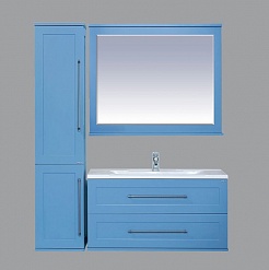 Misty Мебель для ванной Марта 100 подвесная голубая – фотография-4