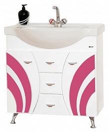 Misty Мебель для ванной Каролина 80 R розовое стекло – фотография-2