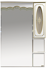 Misty Зеркальный шкаф Монако 80 R белый/ патина – фотография-1