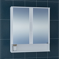 СанТа Мебель для ванной Вегас 80 подвесная с зеркальным шкафом Вегас 80 белая – фотография-8