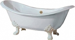 Фэма Чугунная ванна "Julietta", ножки белые, покрытие хром, золото или бронза – фотография-1