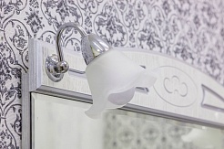 Sanflor Мебель для ванной Адель 82 L белая, патина серебро – фотография-6