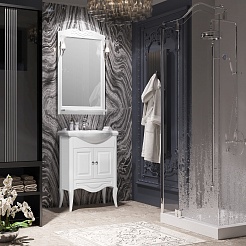 Opadiris Зеркало для ванной Брунелла 65 белое матовое – фотография-3