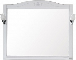 ASB-Woodline Мебель для ванной Салерно 105 белый (патина серебро), массив ясеня – фотография-6