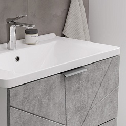 Volna Мебель для ванной Twing 80.2Y белая/бетон – фотография-8