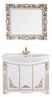 Водолей Мебель для ванной "Кармен 105" белая/золото, зеркало в раме Версаль