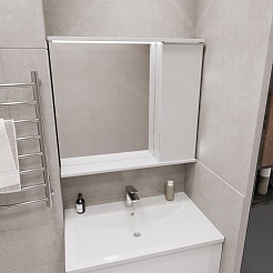 Mixline Мебель для ванной Лайн 80 R подвесная белая – фотография-6