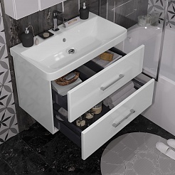 Opadiris Мебель для ванной Арабеско 80 подвесная белая – фотография-5