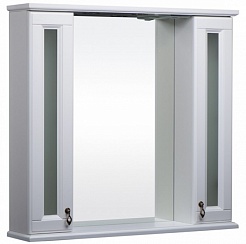 Bas Зеркало-шкаф для ванной Варна 105 белый, вставки стекло – фотография-1