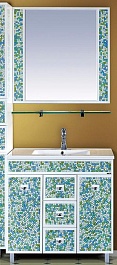 Misty Мебель для ванной Жемчужина 75 бело-голубая мозаика – фотография-1