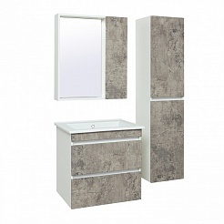 Runo Мебель для ванной Манхэттен 65 серый бетон – фотография-7