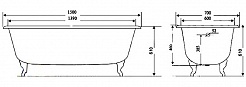 Timo Чугунная ванна Standard 3V 150x70x46 с ручками – фотография-5