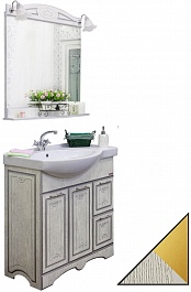 Sanflor Мебель для ванной Адель 82 R белая, патина золото – фотография-1