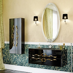 Clarberg Мебель для ванной "Due Amanti 120" черный, ручки золото – фотография-1