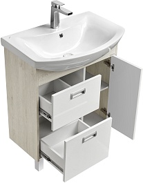 Акватон Мебель для ванной Бекка Pro 70 белая/дуб сомерсет – фотография-4