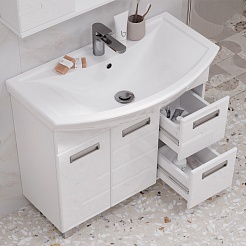 Volna Мебель для ванной Joli 80.2D.2Y R белая – фотография-9