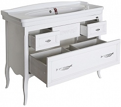 ASB-Woodline Мебель для ванной Модерн 105 белый (патина серебро) – фотография-5