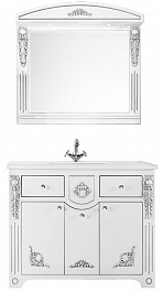Водолей Мебель для ванной "Версаль 120" белая/серебро – фотография-1