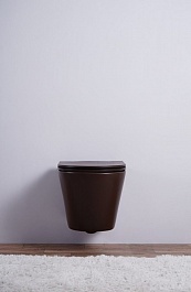 Esbano Унитаз Clavel подвесной безободковый кофе матовый – фотография-5