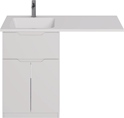 Dreja Мебель для ванной Vega 120 L под стиральную машину белая – фотография-7