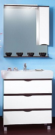 Бриклаер Мебель для ванной Токио 80 R венге/белый – фотография-1