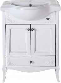 ASB-Woodline Мебель для ванной Салерно 65 белый/патина серебро – фотография-2