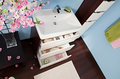 Бриклаер Мебель для ванной Токио 80 R венге/белый – фотография-6