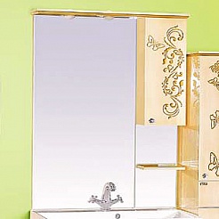Misty Зеркальный шкаф Бабочка 90 R бежевая патина – фотография-1