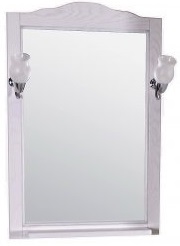 ASB-Woodline Зеркало для ванной Римини Nuovo 60 белый (патина серебро), массив ясеня – фотография-1