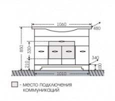 СанТа Мебель для ванной Монарх 105 на цоколе – фотография-4