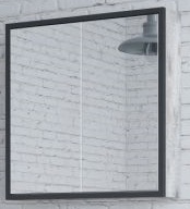 Corozo Зеркало-шкаф Айрон 60, черный/антик – фотография-1