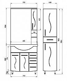 ASB-Mebel Тумба с раковиной Грета 80 напольная – фотография-4