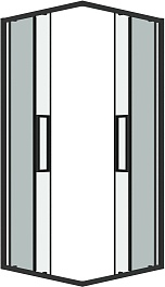 Grossman  Душевой уголок Cosmo 90x90x195 профиль черный матовый стекло прозрачное – фотография-2