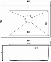 Mixline Мойка кухонная Pro 60 сатин с декором Нано – фотография-5