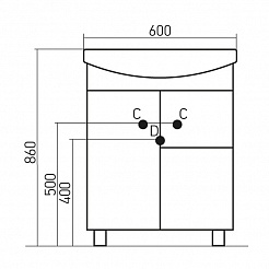 Mixline Мебель для ванной Танго 60 L – фотография-5