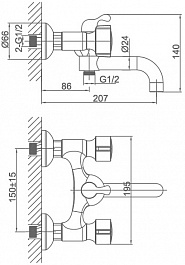 D&K Смеситель "Torhall Hessen DA1413241" для ванны – фотография-3