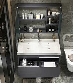 Cerutti Мебель для ванной Oglio 100 подвесная серая – фотография-4
