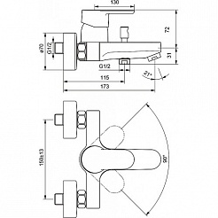 Ideal Standard Смеситель Ceraplan III B0718AA для ванны с душем – фотография-4