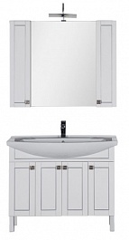 Aquanet Мебель для ванной "Честер 105" белый/серебро – фотография-2