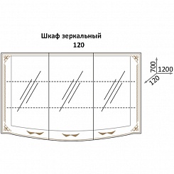 Какса-а Зеркало-шкаф Классик-Д 120, белый/серебро – фотография-2