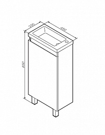 Am.Pm Мебель для ванной X-Joy 45 белый глянец, напольная – фотография-2