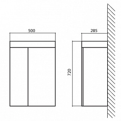 BelBagno Тумба с раковиной CAPELLA 50 L Bianco Lucido – фотография-5