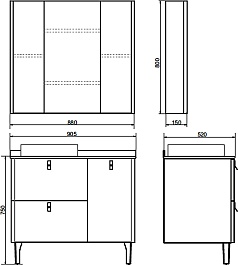 Comforty Мебель для ванной Сорренто 90Н светло-серая матовая – фотография-14