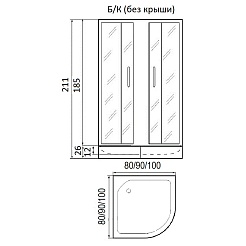 River Душевой уголок DON XL 80/26 МТ с поддоном – фотография-2