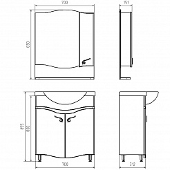 ASB-Mebel Тумба с раковиной Терни 75 – фотография-3