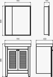 Comforty Тумба с раковиной Классик 70 белая матовая – фотография-8