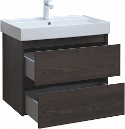 Aquanet Мебель для ванной Nova Lite 75 подвесная дуб черный – фотография-6